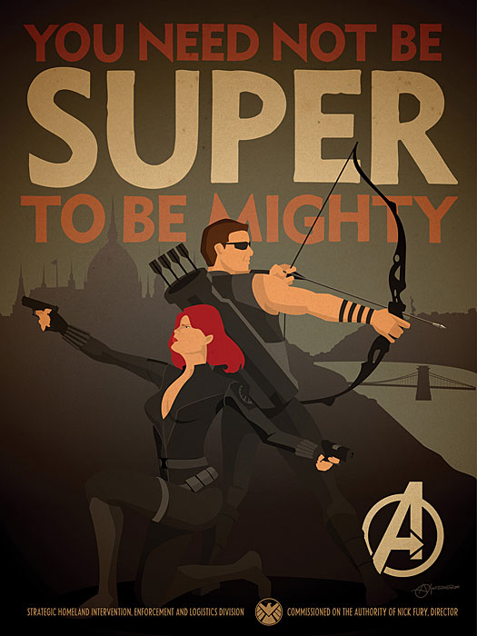 Black Widow Hawkeye Propaganda Poster